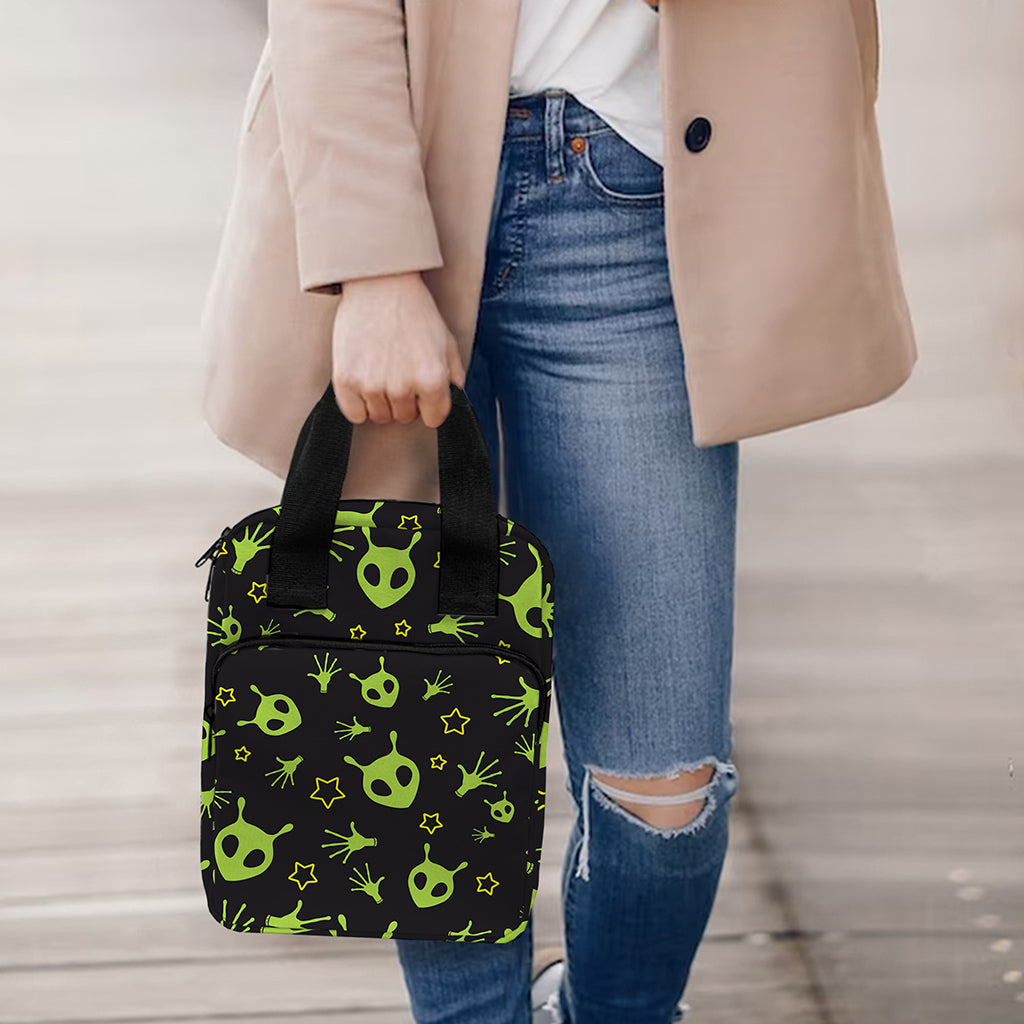Cute Green Alien Pattern Print Bible Tote Bag