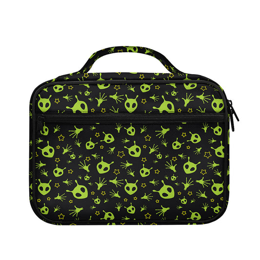 Cute Green Alien Pattern Print Briefcase Bible Bag