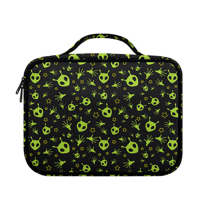 Cute Green Alien Pattern Print Briefcase Bible Bag