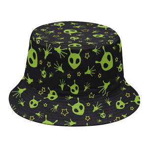 Cute Green Alien Pattern Print Bucket Hat