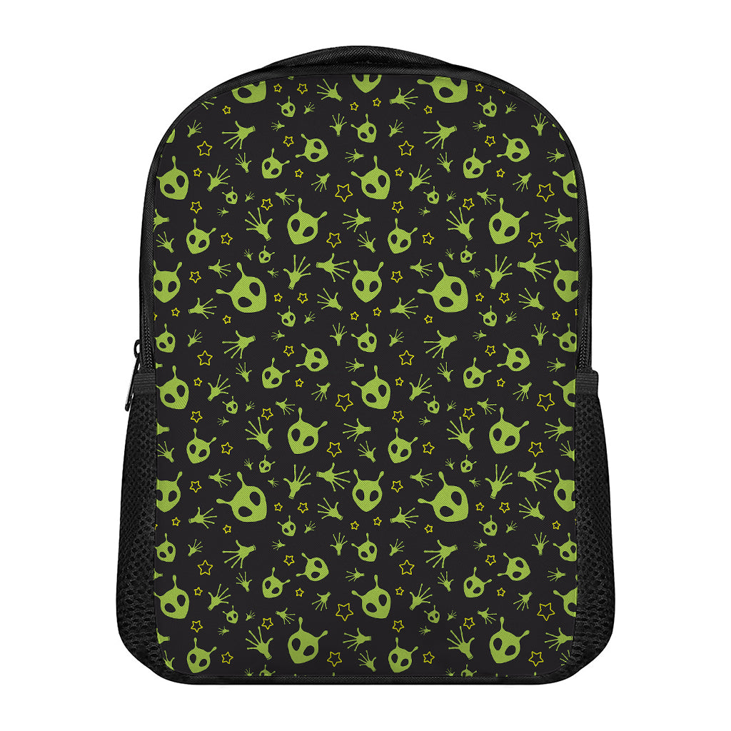 Cute Green Alien Pattern Print Casual Backpack