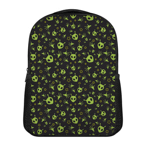 Cute Green Alien Pattern Print Casual Backpack