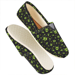 Cute Green Alien Pattern Print Casual Shoes