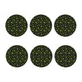 Cute Green Alien Pattern Print Coaster Set