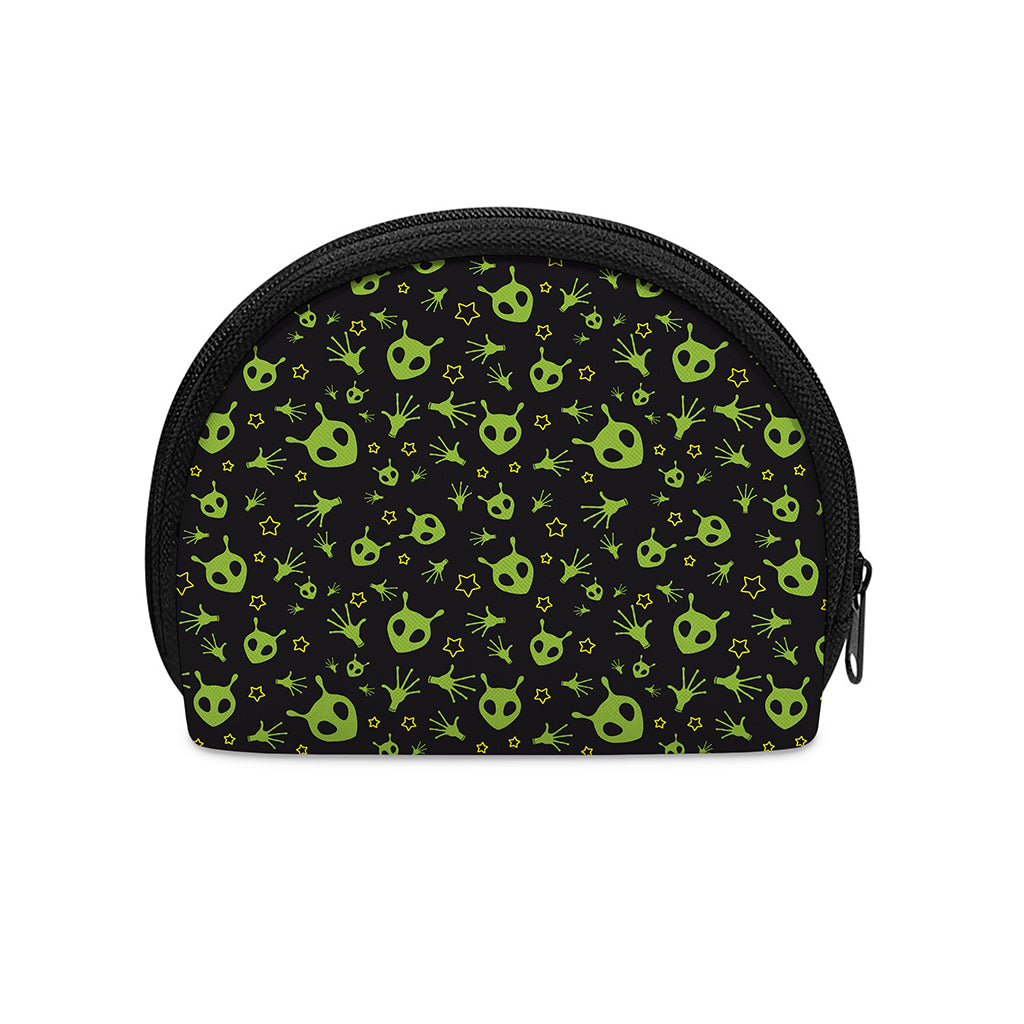 Cute Green Alien Pattern Print Coin Purse