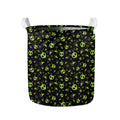 Cute Green Alien Pattern Print Collapsible Laundry Basket