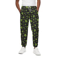 Cute Green Alien Pattern Print Cotton Sweatpants