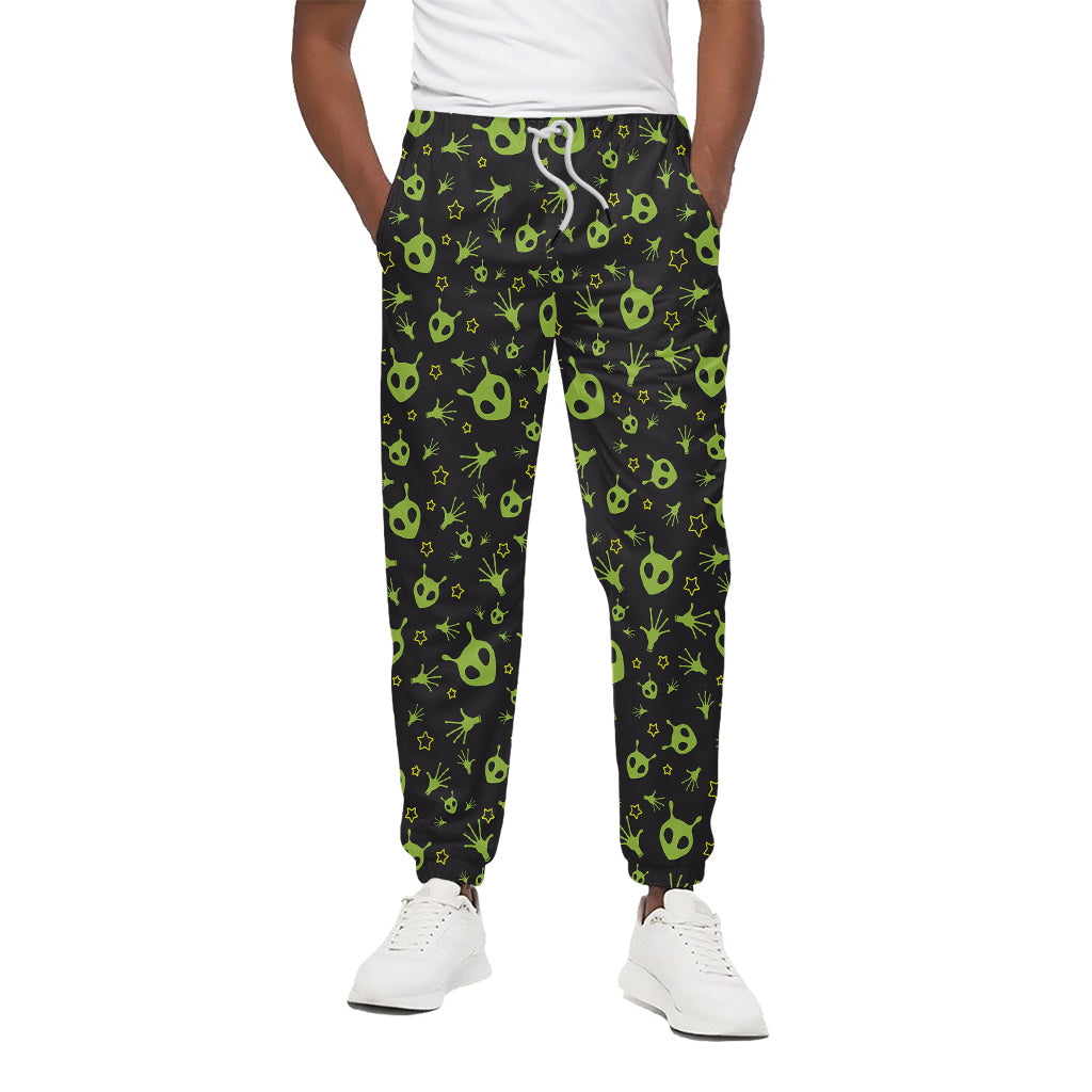 Cute Green Alien Pattern Print Cotton Pants