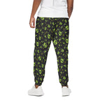 Cute Green Alien Pattern Print Cotton Pants