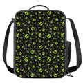 Cute Green Alien Pattern Print Crossbody Lunch Bag