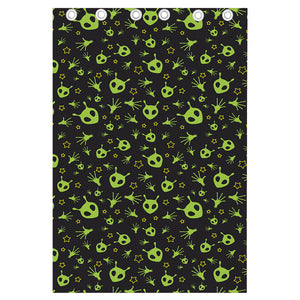 Cute Green Alien Pattern Print Curtain