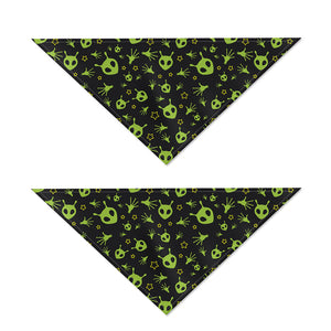 Cute Green Alien Pattern Print Dog Bandana