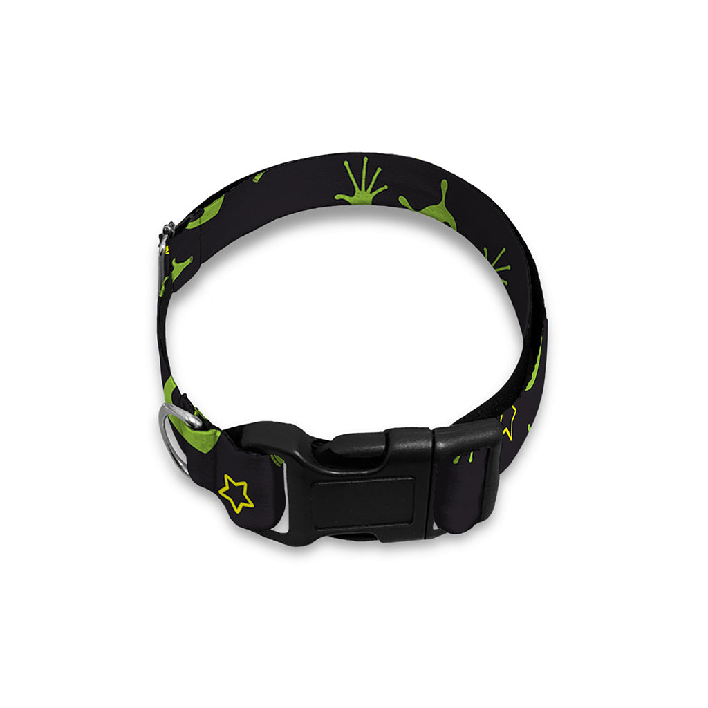 Cute Green Alien Pattern Print Dog Collar