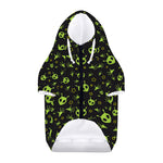 Cute Green Alien Pattern Print Dog Zip Up Hoodie