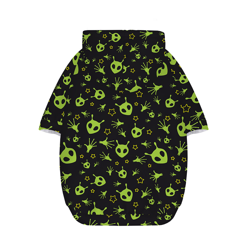 Cute Green Alien Pattern Print Dog Zip Up Hoodie