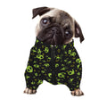 Cute Green Alien Pattern Print Dog Zip Up Jacket