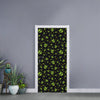 Cute Green Alien Pattern Print Door Sticker