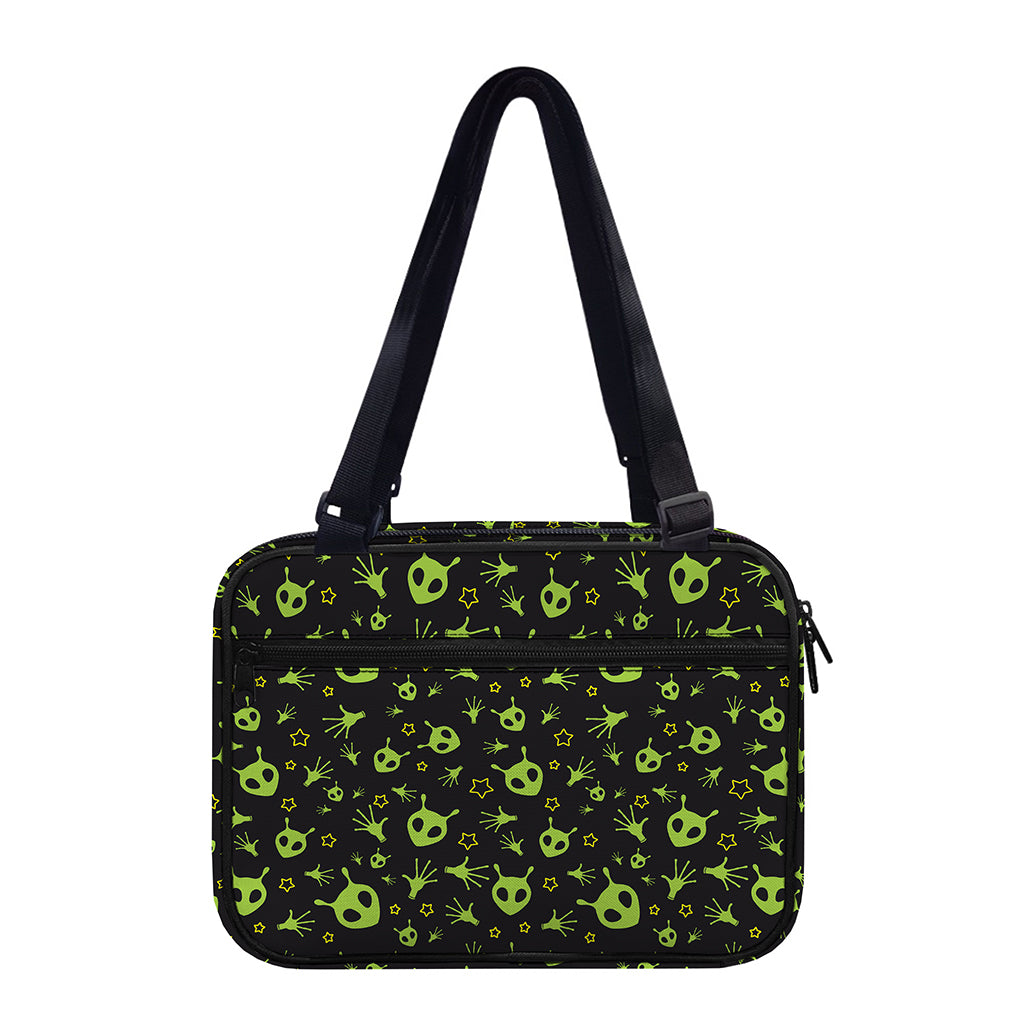 Cute Green Alien Pattern Print Double Strap Bible Bag
