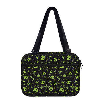 Cute Green Alien Pattern Print Double Strap Bible Bag
