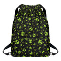 Cute Green Alien Pattern Print Drawstring Backpack