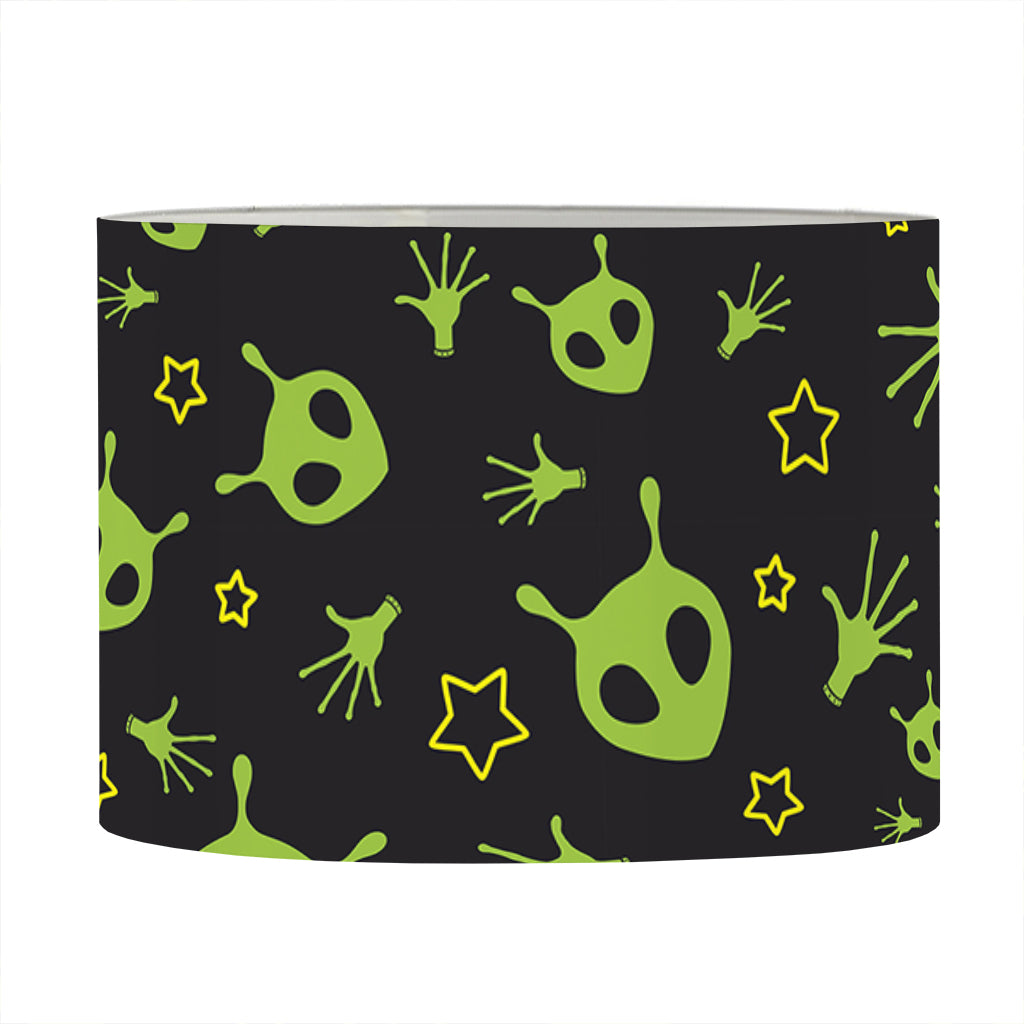 Cute Green Alien Pattern Print Drum Lamp Shade