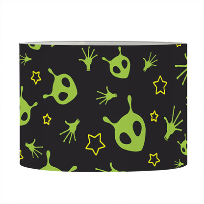 Cute Green Alien Pattern Print Drum Lamp Shade