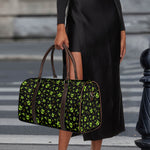 Cute Green Alien Pattern Print Duffle Bag