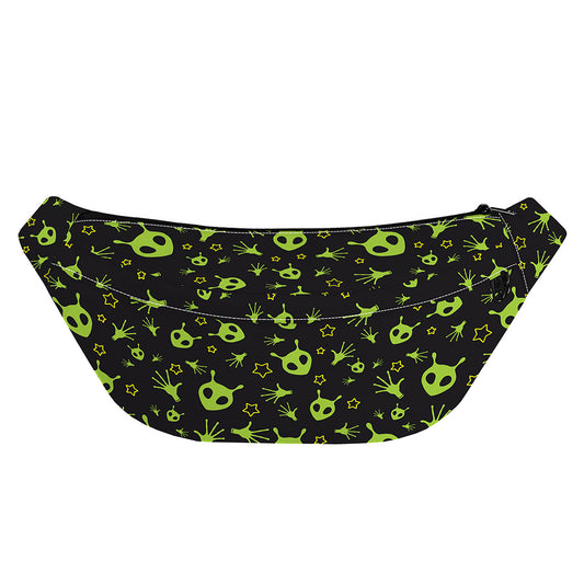 Cute Green Alien Pattern Print Fanny Pack
