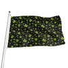 Cute Green Alien Pattern Print Flag