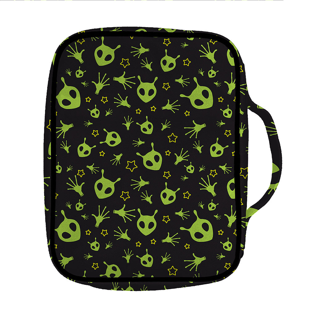 Cute Green Alien Pattern Print Front Pocket Bible Bag