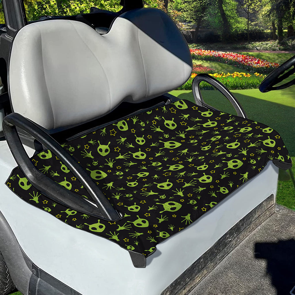 Cute Green Alien Pattern Print Golf Cart Seat Cover