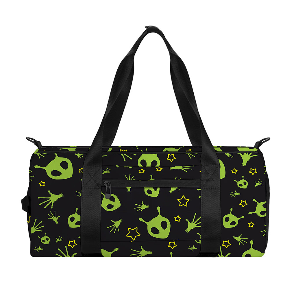 Cute Green Alien Pattern Print Gym Bag