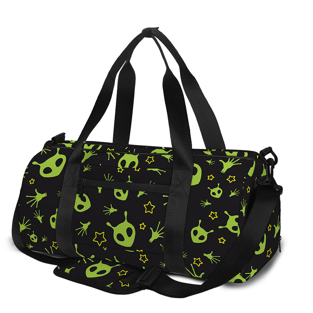 Cute Green Alien Pattern Print Gym Bag