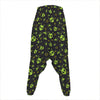 Cute Green Alien Pattern Print Hammer Pants