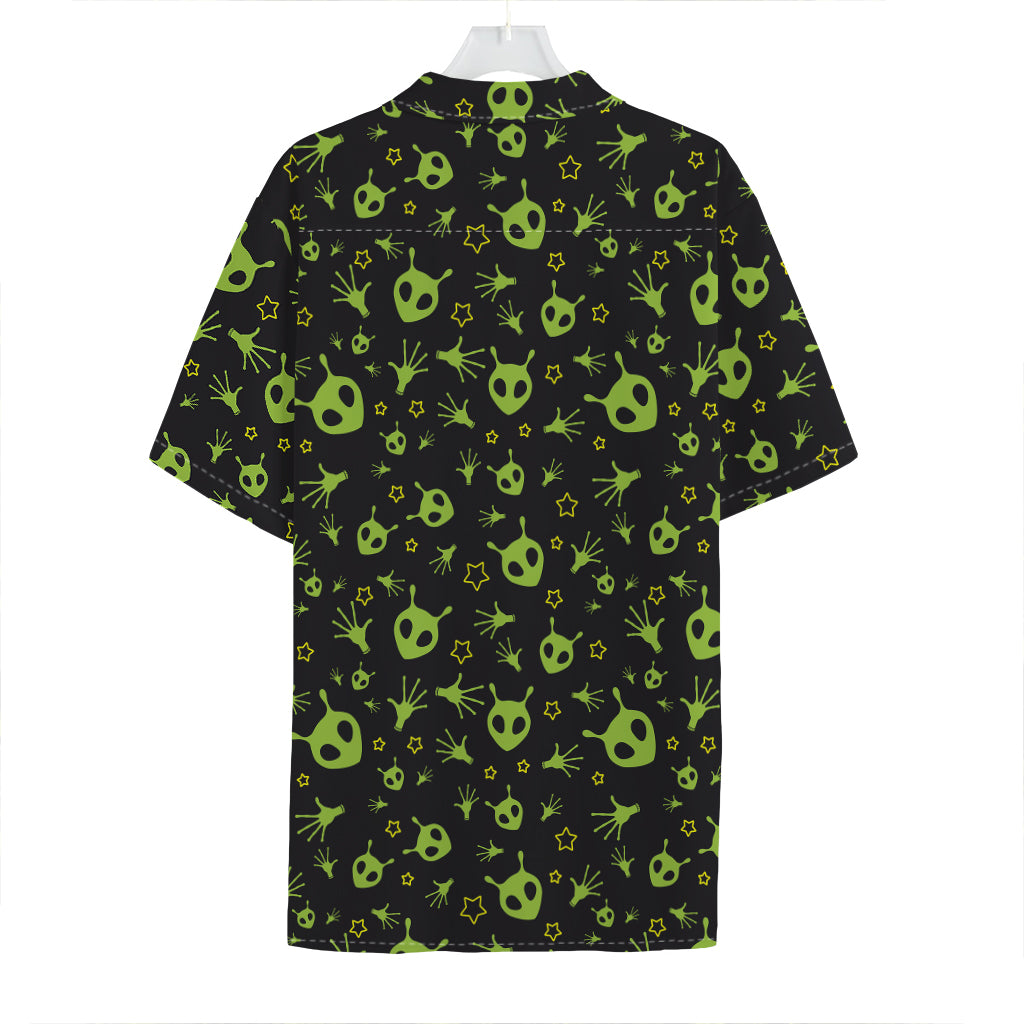 Cute Green Alien Pattern Print Hawaiian Shirt