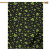 Cute Green Alien Pattern Print House Flag