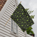 Cute Green Alien Pattern Print House Flag