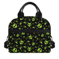 Cute Green Alien Pattern Print Insulated Lunch Bag