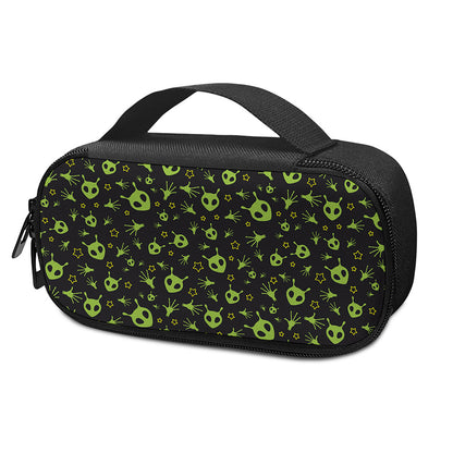 Cute Green Alien Pattern Print Insulin Cooler Travel Case