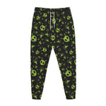 Cute Green Alien Pattern Print Jogger Pants