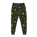 Cute Green Alien Pattern Print Jogger Pants