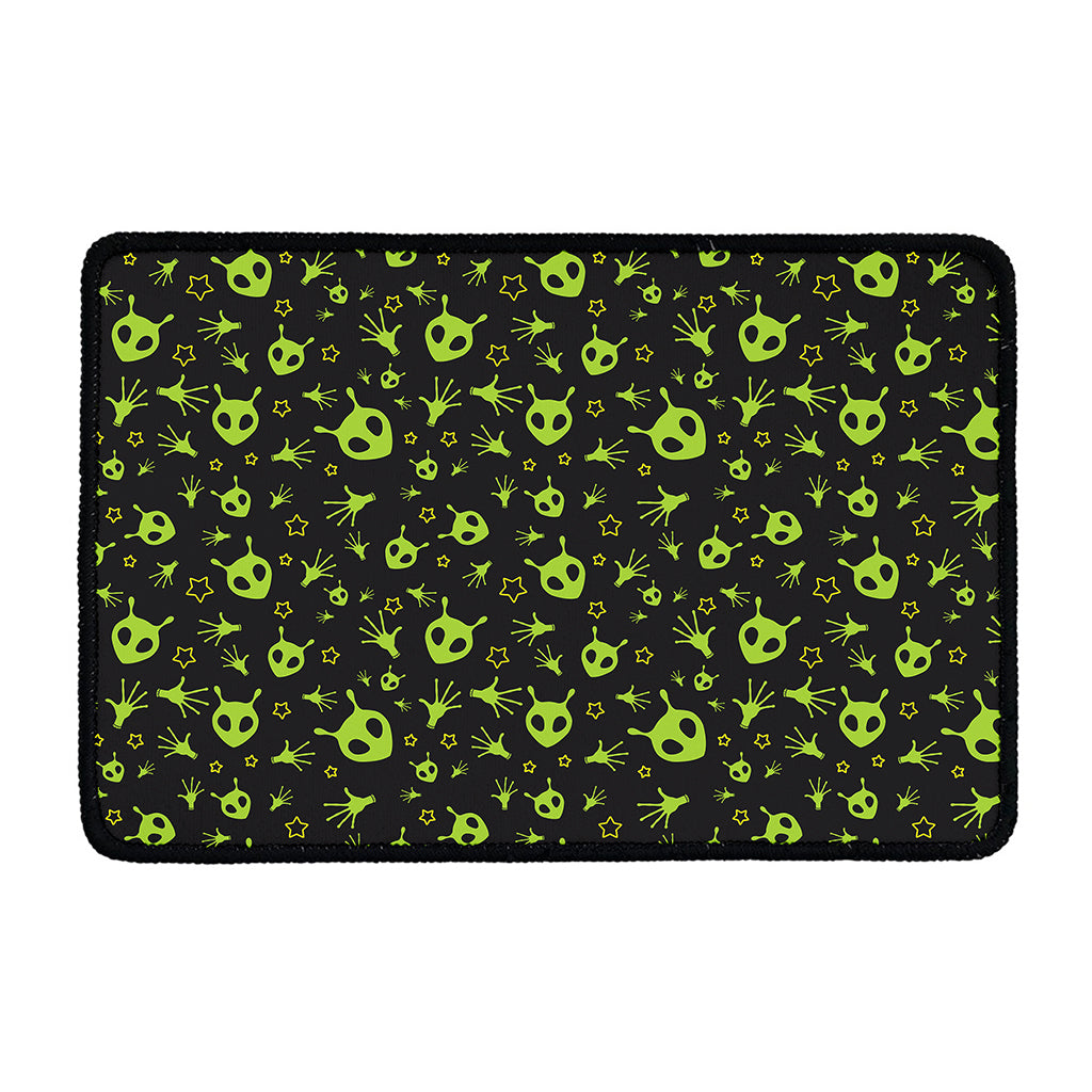 Cute Green Alien Pattern Print Kitchen Mat