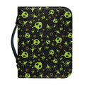 Cute Green Alien Pattern Print Leather Bible Cover