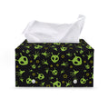Cute Green Alien Pattern Print Leather Tissue Box Cover
