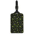 Cute Green Alien Pattern Print Luggage Tag