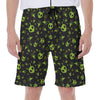 Cute Green Alien Pattern Print Men's Beach Shorts