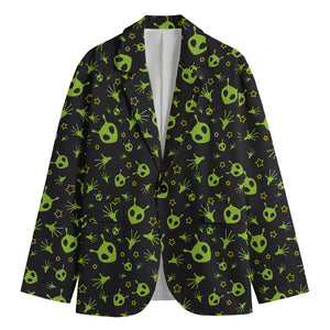 Cute Green Alien Pattern Print Men's Blazer