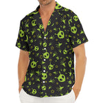 Cute Green Alien Pattern Print Men's Deep V-Neck Shirt