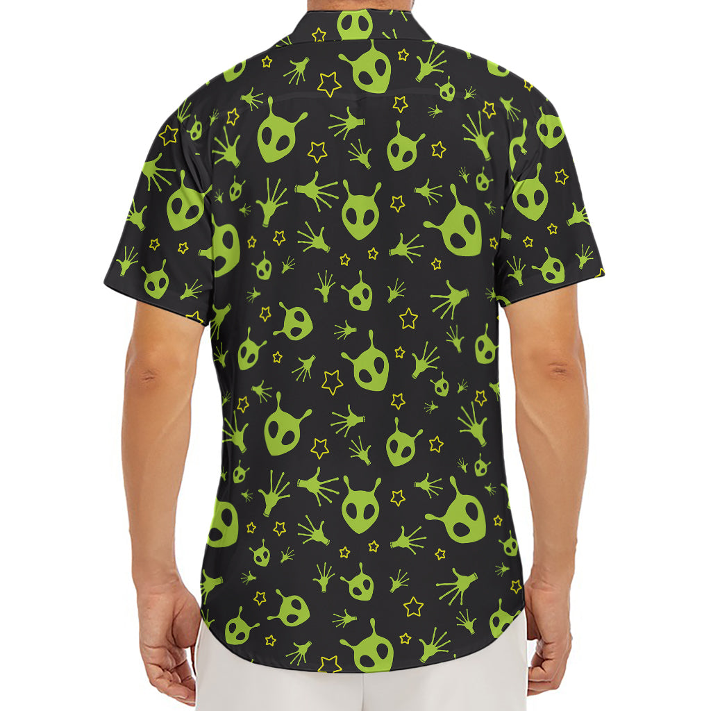 Cute Green Alien Pattern Print Men's Deep V-Neck Shirt