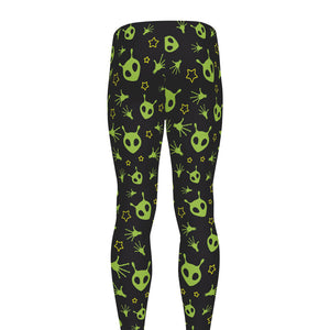 Cute Green Alien Pattern Print Men's leggings